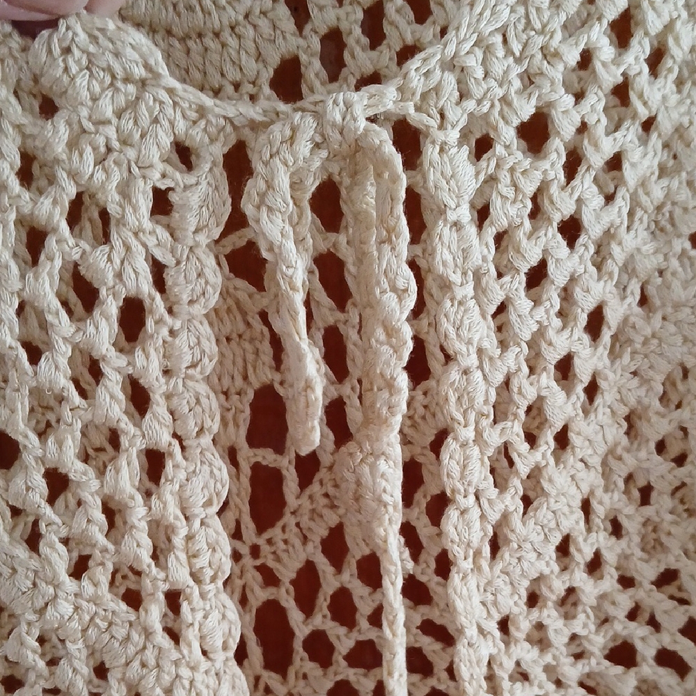 Divided White Crop Tie Front Tank Top - Picture 3 of 5